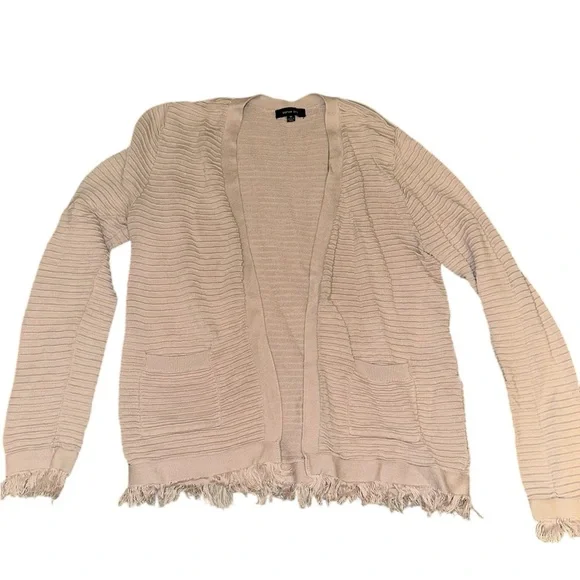 Verve Ami plummish Cardigan with Fringe Accents - Picture 1 of 6